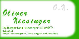 oliver nicsinger business card